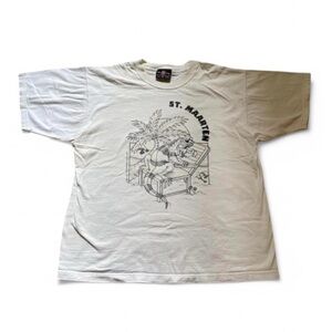 Vintage 90s St. Maarten Iguana T Shirt Size Medium Del Sol Cotton Single Stitch